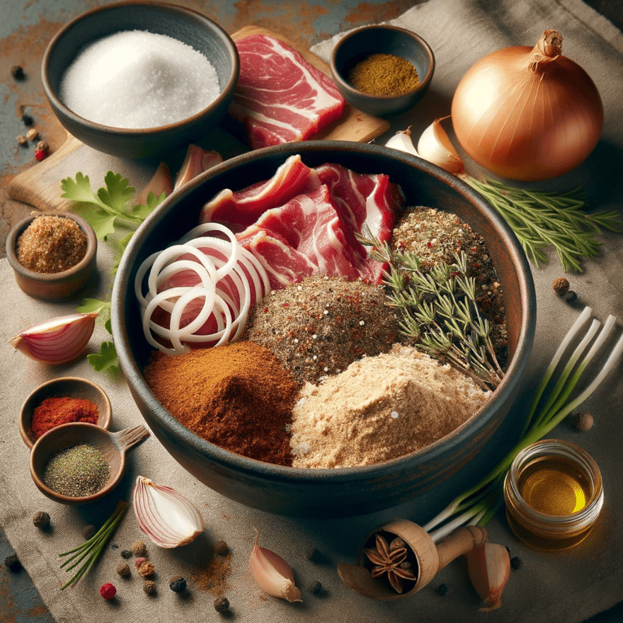 Épices pour pâtés de gibier Cebonat disposées naturellement